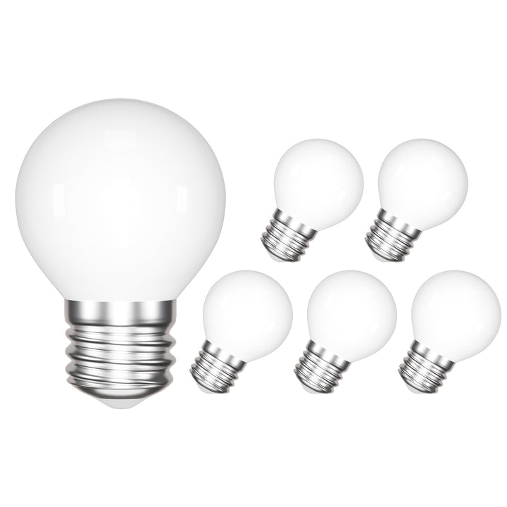 E27 LED Light Bulb, 4W 540Lm Nature White 4000K, G45 LED E27 Edison Screw ES Filament Golf Ball Bulbs, Pack of 6