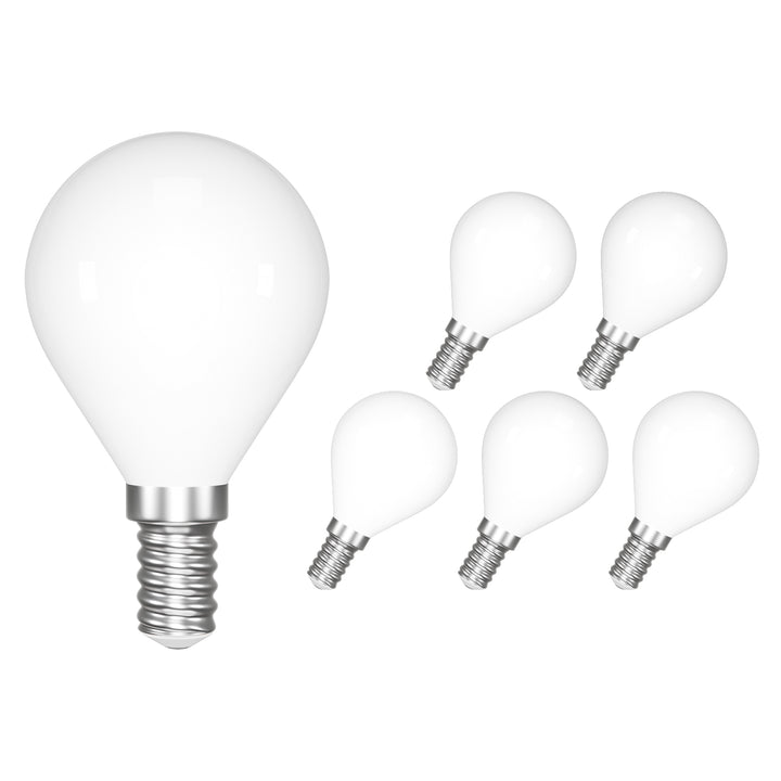 E14 LED Light Bulb 4W 540Lm Cold White 6000K, Small Edison Screw SES G45 LED Filament Golf Ball Bulbs, Pack of 6