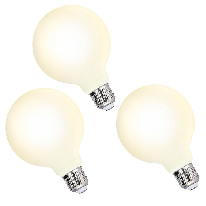 G95 Large Globe Edison E27 LED Energy Saving Light Bulbs 6W  Warm White Lighting 3000K 3 Pack