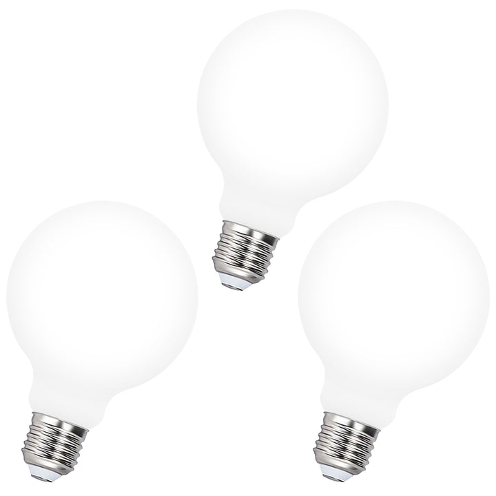 Dimmable G95 LED Large Edison Screw E27 Round Light Bulbs Daylight Opal 4000K 8W Maximum 950Lm 3 Pack