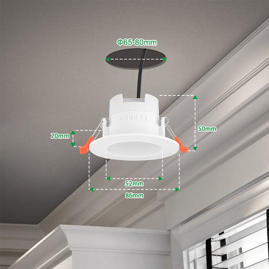 Small Diameter LED Recessed Ceiling Lamp Downlight Trailing Edge Dimmable CCT Adjustable 1 Lamp