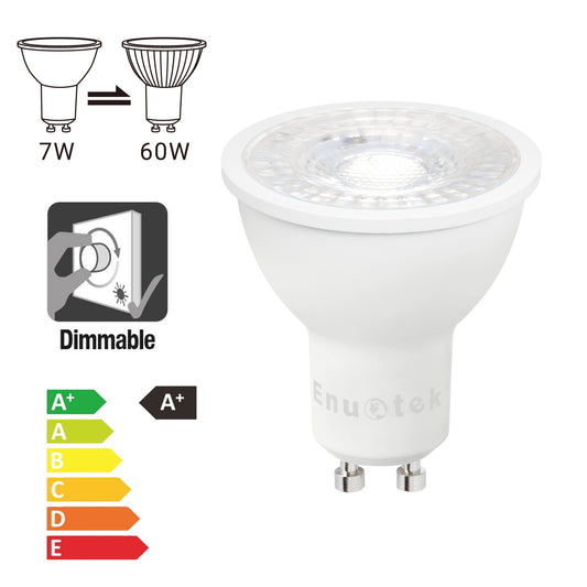 Dimmable GU10 LED Spot Light Bulbs 7W 650Lm Cool White 5000K 6 Pack